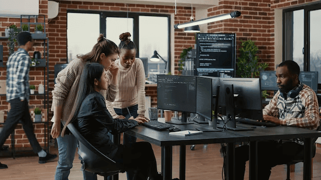 image of team discussing
